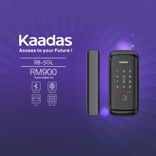 KAADAS R8-5GL Kaadas R8-5GL Smart Glass Door Lock with Fingerprint Access