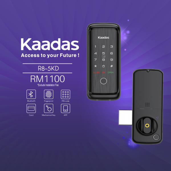 Kaadas R8-5KD Fingerprint Smart Rim Lock Malaysia