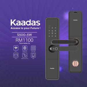 Kaadas S500-5W WiFi Fingerprint Smart Door Lock Malaysia