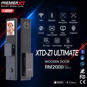 Premier XT DDL XTD-Z1 ULTIMATE smart digital door lock featuring advanced fingerprint recognition, PIN code access, RFID card support, mobile app control, and high-security keyless entry system for modern homes and offices.